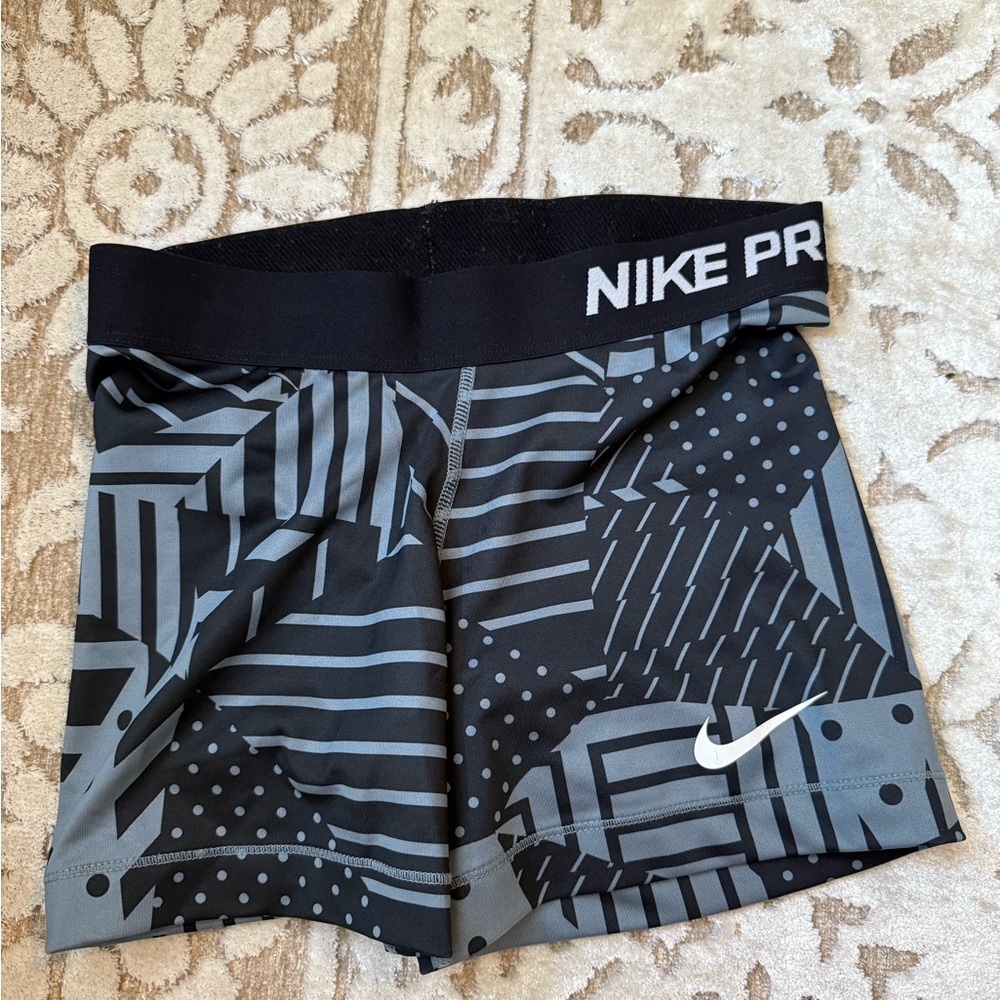 Nike Pro Black and Gray Athletic Shorts